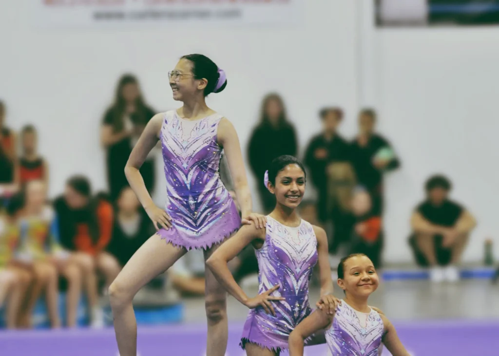 Edmonton Acrobatic Gymnastics athletes together in the gym